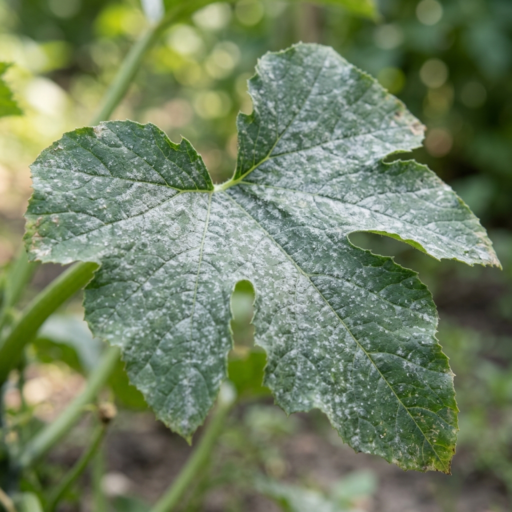 Oidium poussière blanche sur feuille